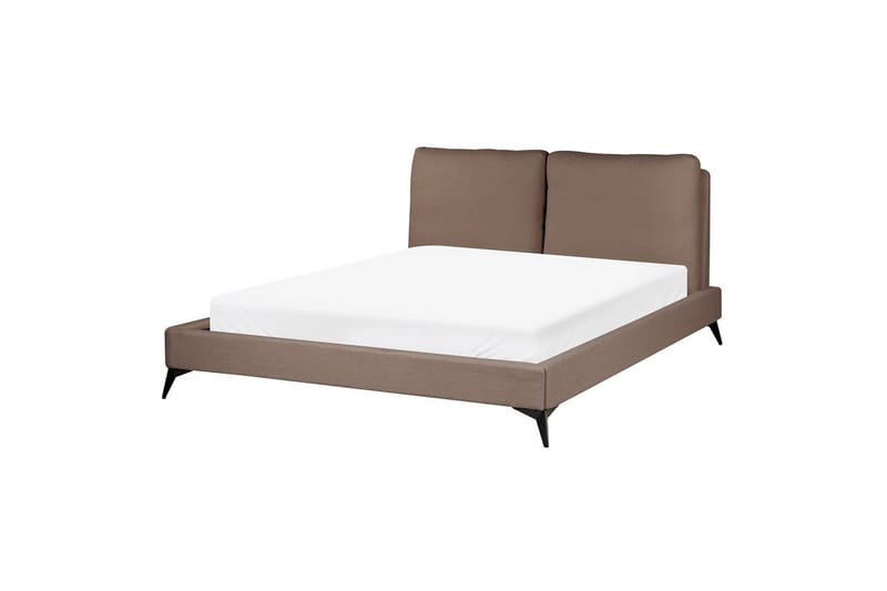 Säng med lamellram Melle - Brun, Svart/Bouclé, 160x200 cm - Möbler - Säng - Sängram & sängstomme