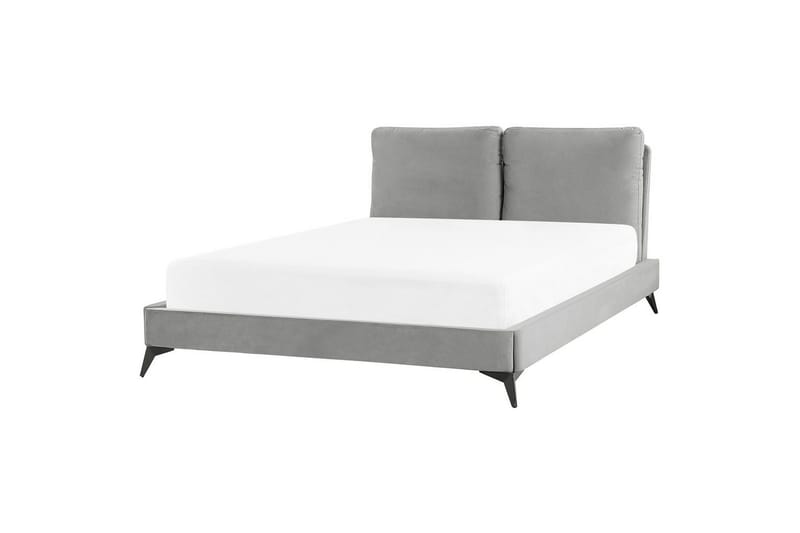 Säng med lamellram Melle - Grå, svart/Sammet, 140x200 cm - Möbler - Säng - Sängram & sängstomme