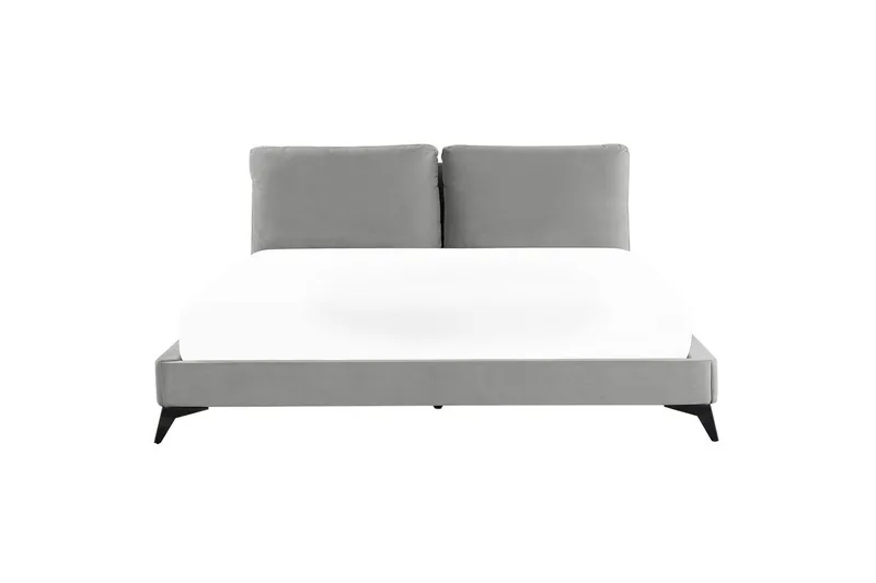 Säng med lamellram Melle - Grå, svart/Sammet, 180x200 cm - Möbler - Säng - Sängram & sängstomme