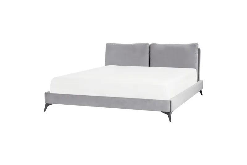 Säng med lamellram Melle - Grå, svart/Sammet, 180x200 cm - Möbler - Säng - Sängram & sängstomme