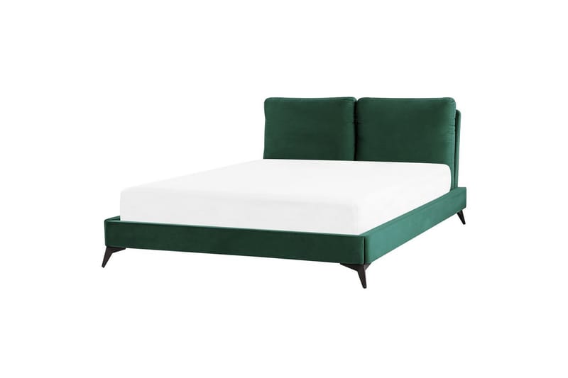 S�äng med lamellram Melle - Grön, Svart/Sammet, 160x200 cm - Möbler - Säng - Sängram & sängstomme
