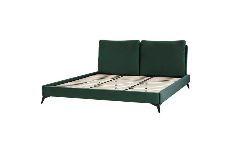 Säng med lamellram Melle - Grön, Svart/Sammet, 180x200 cm - Möbler - Säng - Sängram & sängstomme