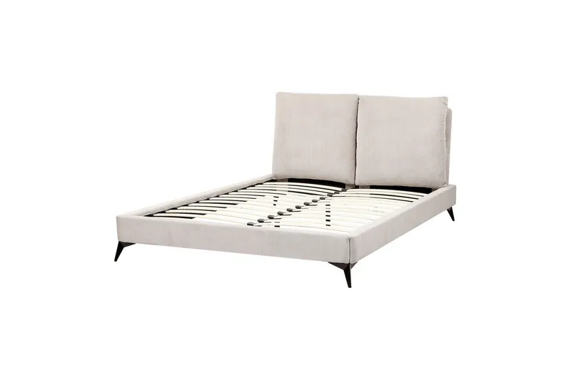 Säng med lamellram Melle - Ljusbeige/Manchestertyg, 140x200 cm - Möbler - Säng - Sängram & sängstomme