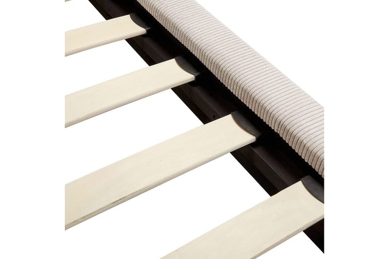 Säng med lamellram Melle - Ljusbeige/Manchestertyg, 140x200 cm - Möbler - Säng - Sängram & sängstomme