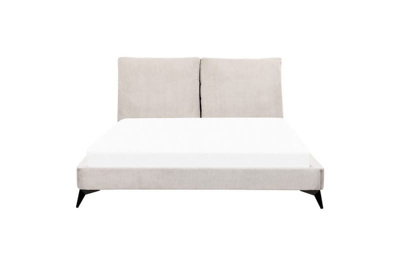 Säng med lamellram Melle - Ljusbeige/Manchestertyg, 160x200 cm - Möbler - Säng - Sängram & sängstomme