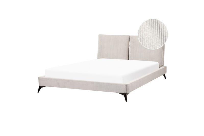 Säng med lamellram Melle - Ljusbeige/Manchestertyg, 160x200 cm - Möbler - Säng - Sängram & sängstomme