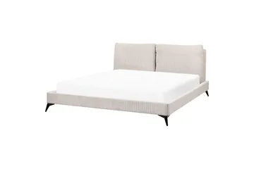 Säng med lamellram Melle - Ljusbeige/Manchestertyg, 180x200 cm - Möbler - Säng - Sängram & sängstomme