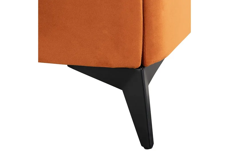 Säng med lamellram Melle - Orange, svart/Sammet, 180x200 cm - Möbler - Säng - Sängram & sängstomme