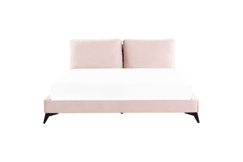 Säng med lamellram Melle - Rosa, Svart/Sammet, 180x200 cm - Möbler - Säng - Sängram & sängstomme