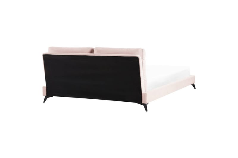 Säng med lamellram Melle - Rosa, Svart/Sammet, 180x200 cm - Möbler - Säng - Sängram & sängstomme