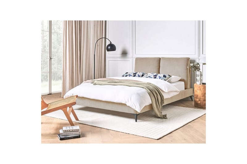 Säng med lamellram Melle - Taupe/Manchestertyg, 140x200 cm - Möbler - Säng - Sängram & sängstomme