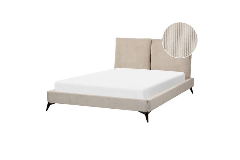 Säng med lamellram Melle - Taupe/Manchestertyg, 140x200 cm - Möbler - Säng - Sängram & sängstomme