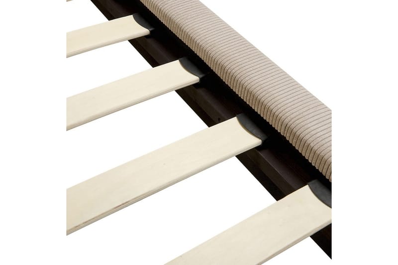 Säng med lamellram Melle - Taupe/Manchestertyg, 140x200 cm - Möbler - Säng - Sängram & sängstomme