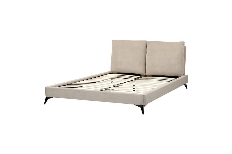 Säng med lamellram Melle, Taupe/Manchestertyg, 160x200 cm