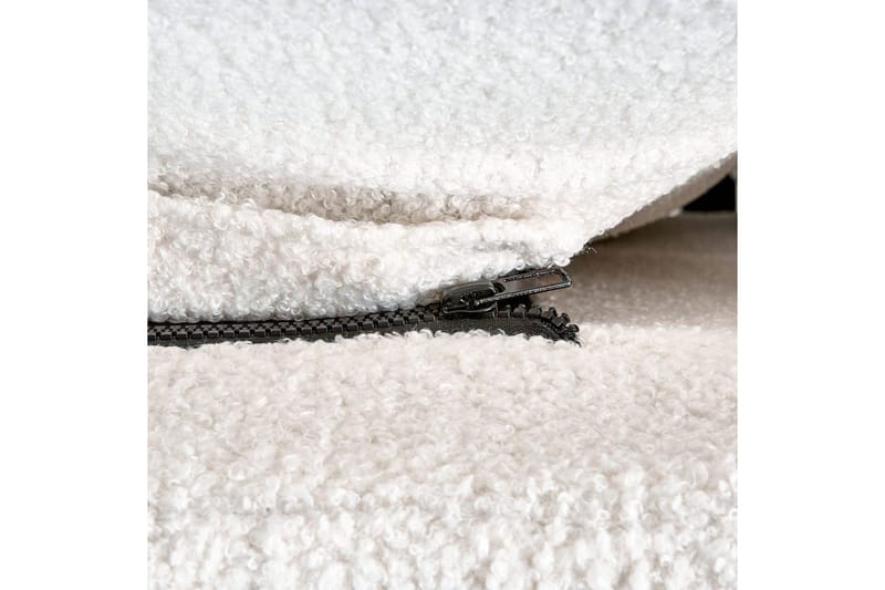 Säng med lamellram Melle - Vit, Svart/Bouclé, 140x200 cm - Möbler - Säng - Sängram & sängstomme