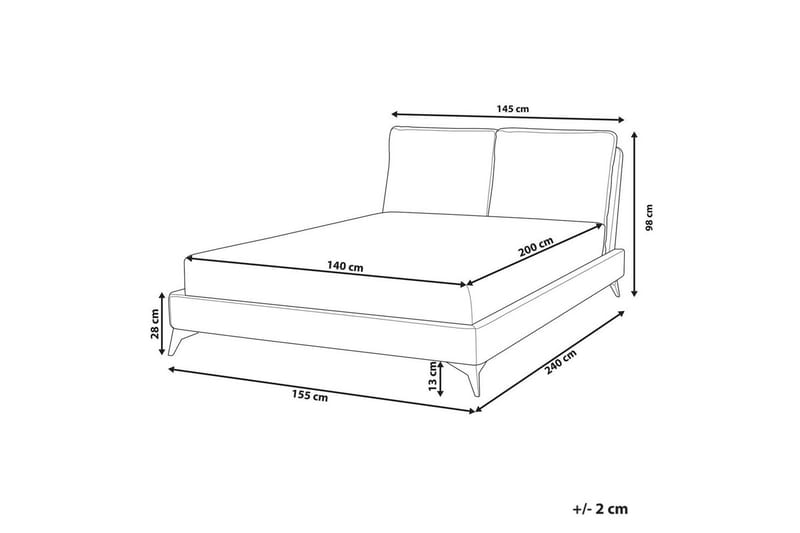 Säng med lamellram Melle - Vit, Svart/Bouclé, 140x200 cm - Möbler - Säng - Sängram & sängstomme