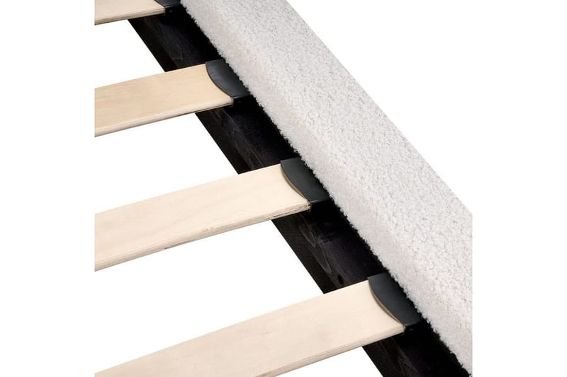 Säng med lamellram Melle - Vit, Svart/Bouclé, 180x200 cm - Möbler - Säng - Sängram & sängstomme