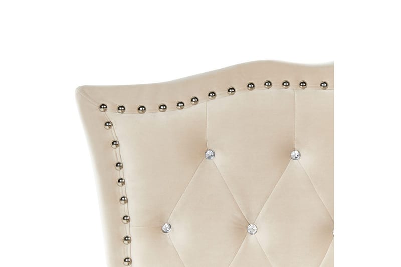 Säng med lamellram Metz - Beige, Silver/Sammet, 90x200 cm - Möbler - Säng - Sängram & sängstomme
