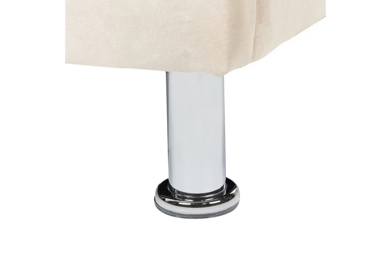 Säng med lamellram Metz - Beige, Silver/Sammet, 90x200 cm - Möbler - Säng - Sängram & sängstomme