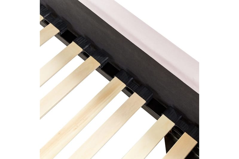 Säng med lamellram Metz - Rosa, Silver/Sammet, 90x200 cm - Möbler - Säng - Sängram & sängstomme