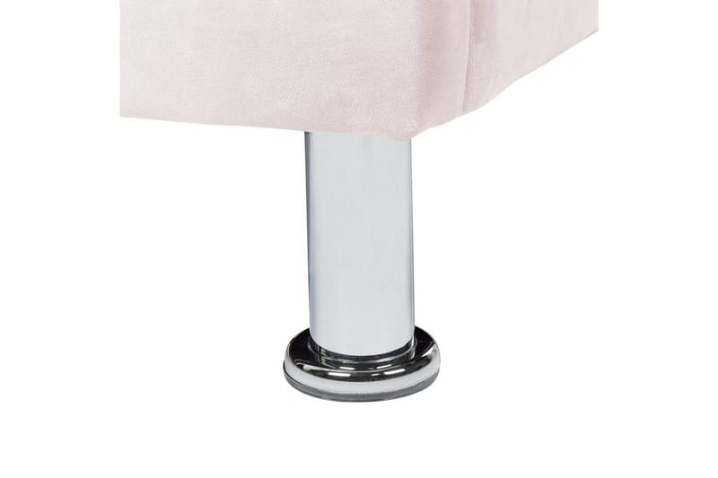 Säng med lamellram Metz - Rosa, Silver/Sammet, 90x200 cm - Möbler - Säng - Sängram & sängstomme