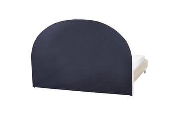 Säng med lamellram Millay - Vit, ljust trä, svart/Polyester, 180x200 cm - Möbler - Säng - Sängram & sängstomme