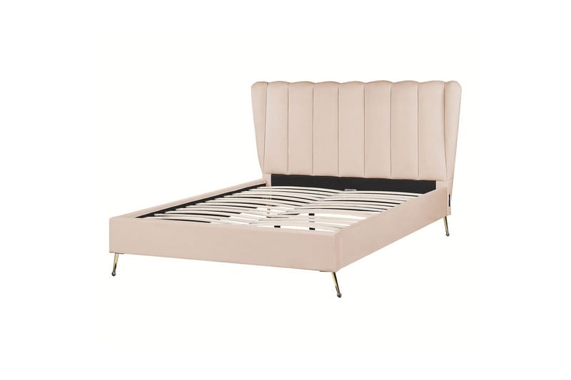 Säng med lamellram Miribel, Beige, guld, 140x200 cm