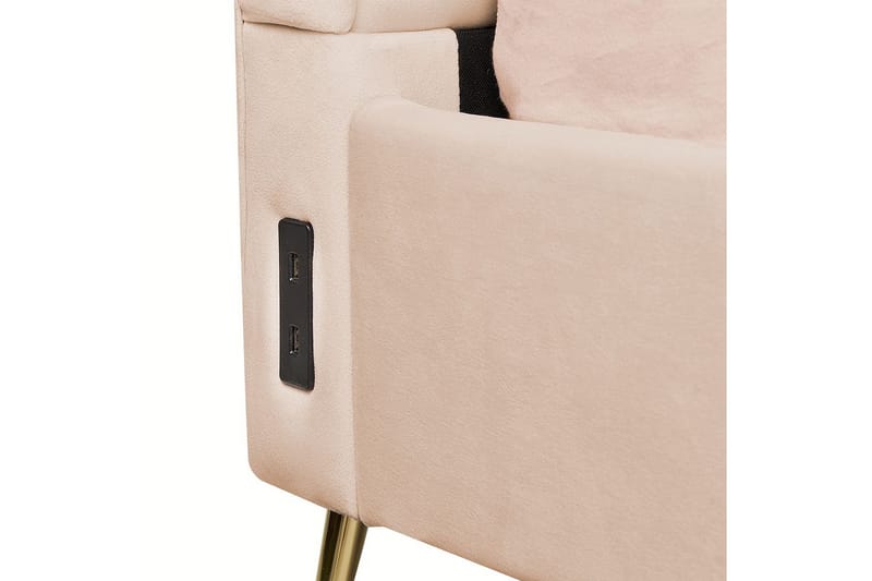 Säng med lamellram Miribel - Beige, guld, 160x200 cm - Möbler - Säng - Sängram & sängstomme