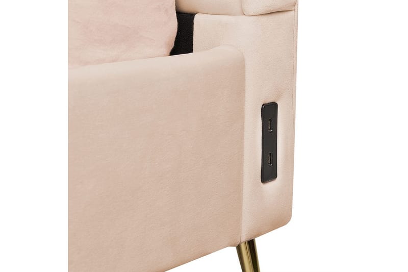 Säng med lamellram Miribel - Beige, guld, 160x200 cm - Möbler - Säng - Sängram & sängstomme