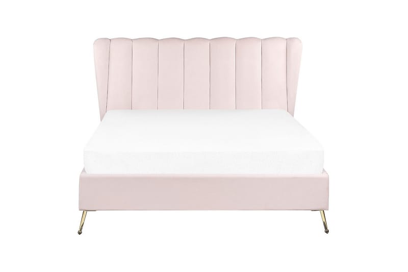 Säng med lamellram Miribel - Rosa, guld, 140x200 cm - Möbler - Säng - Sängram & sängstomme