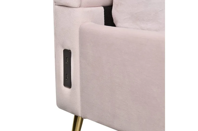 Säng med lamellram Miribel - Rosa, guld, 180x200 cm - Möbler - Säng - Sängram & sängstomme