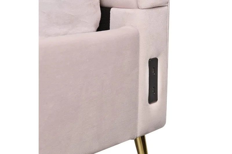 Säng med lamellram Miribel - Rosa, guld, 180x200 cm - Möbler - Säng - Sängram & sängstomme