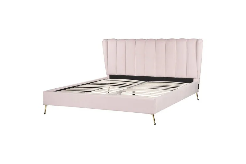 Säng med lamellram Miribel - Rosa, guld, 180x200 cm - Möbler - Säng - Sängram & sängstomme