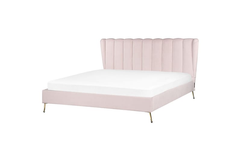 Säng med lamellram Miribel - Rosa, guld, 180x200 cm - Möbler - Säng - Sängram & sängstomme