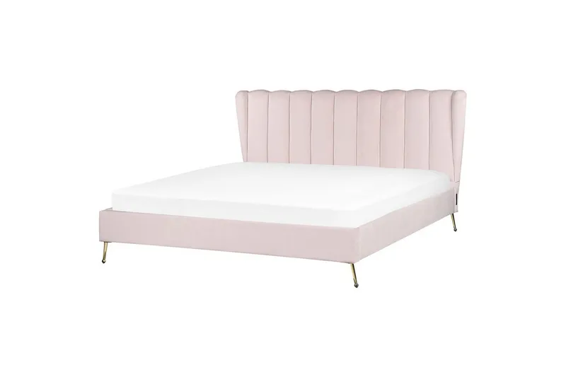 Säng med lamellram Miribel - Rosa, guld, 180x200 cm - Möbler - Säng - Sängram & sängstomme