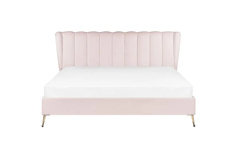 Säng med lamellram Miribel - Rosa, guld, 180x200 cm - Möbler - Säng - Sängram & sängstomme