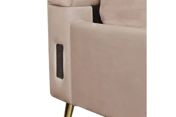 Säng med lamellram Miribel - Taupe, guld, 160x200 cm - Möbler - Säng - Sängram & sängstomme