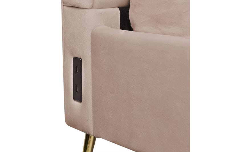 Säng med lamellram Miribel - Taupe, guld, 180x200 cm - Möbler - Säng - Sängram & sängstomme