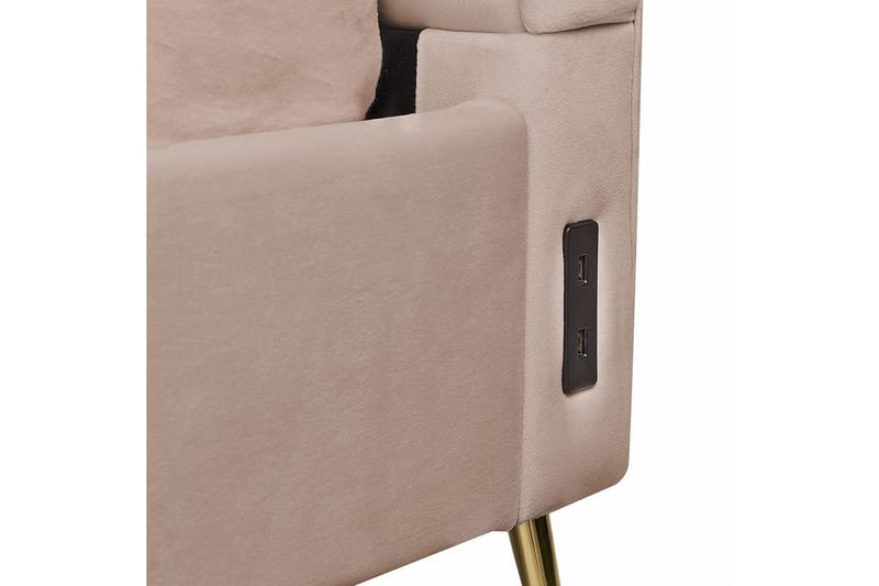 Säng med lamellram Miribel - Taupe, guld, 180x200 cm - Möbler - Säng - Sängram & sängstomme