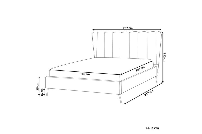 Säng med lamellram Miribel - Taupe, guld, 180x200 cm - Möbler - Säng - Sängram & sängstomme