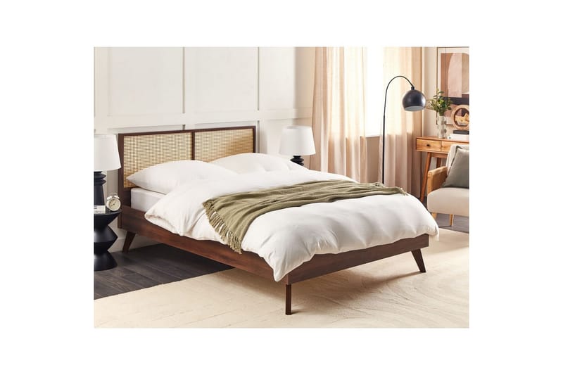Säng med lamellram Monpazier - Mörkt trä, 140x200 cm - Möbler - Säng - Sängram & sängstomme
