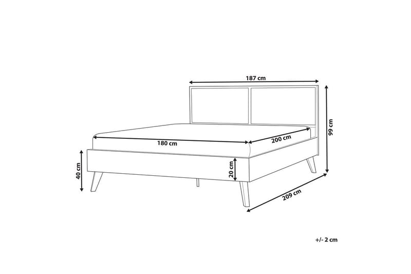 Säng med lamellram Monpazier - Svart, ljust trä, 180x200 cm - Möbler - Säng - Sängram & sängstomme