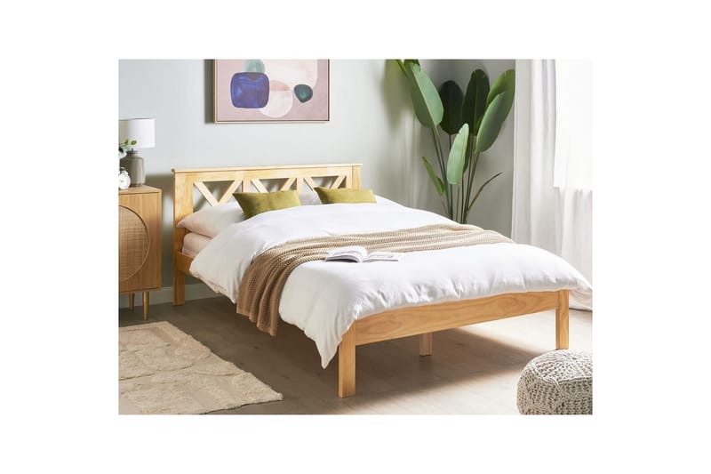 Säng med lamellram Tannay - Ljus trä, 140x200 cm - Möbler - Säng - Sängram & sängstomme
