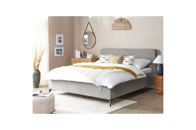 Säng med lamellram Valognes - Grå, svart, 180x200 cm - Möbler - Säng - Sängram & sängstomme