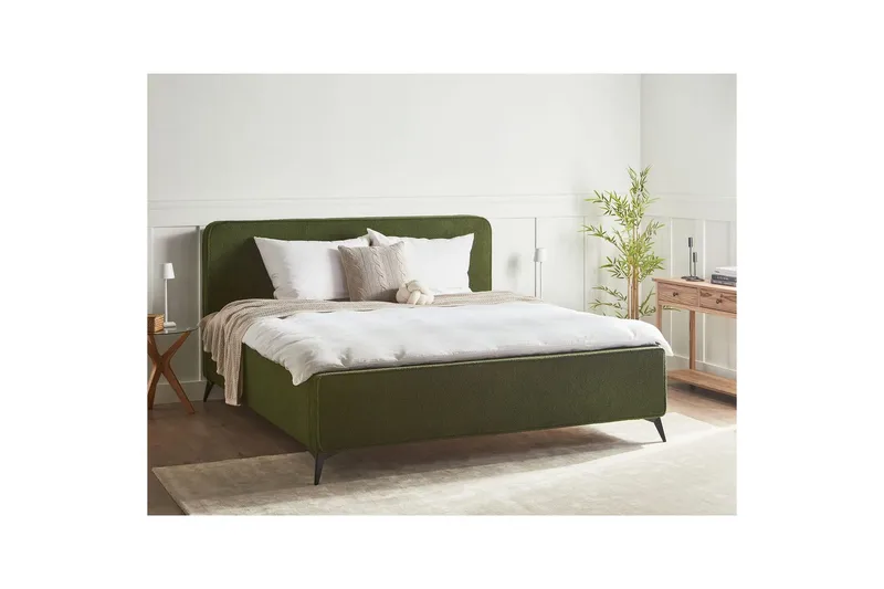 Säng med lamellram Valognes - Grön, Svart, 180x200 cm - Möbler - Säng - Sängram & sängstomme