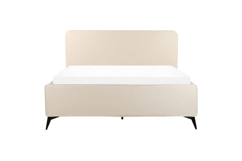 Säng med lamellram Valognes - Ljusbeige, svart, 160x200 cm - Möbler - Säng - Sängram & sängstomme