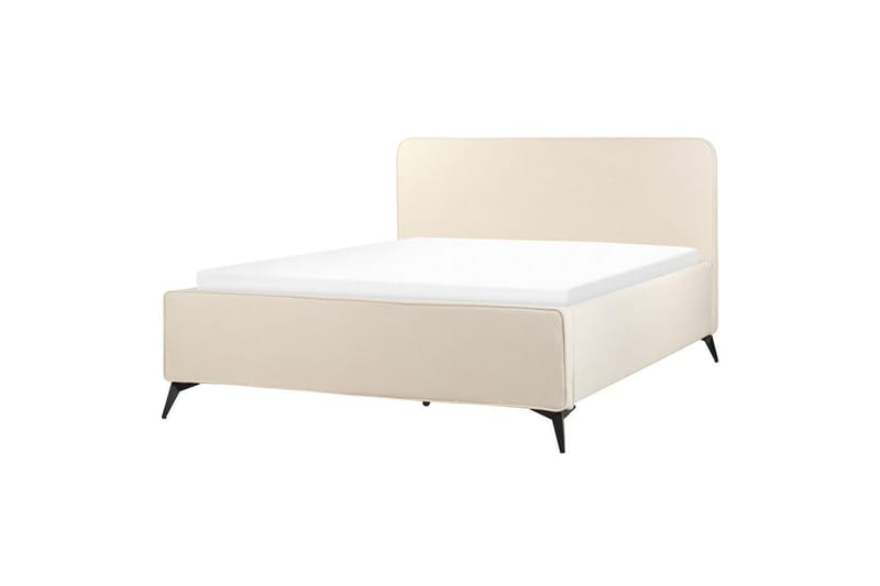 Säng med lamellram Valognes - Ljusbeige, svart, 160x200 cm - Möbler - Säng - Sängram & sängstomme