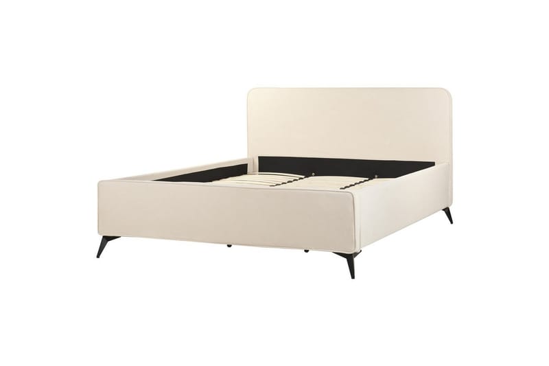 Säng med lamellram Valognes - Ljusbeige, svart, 180x200 cm - Möbler - Säng - Sängram & sängstomme
