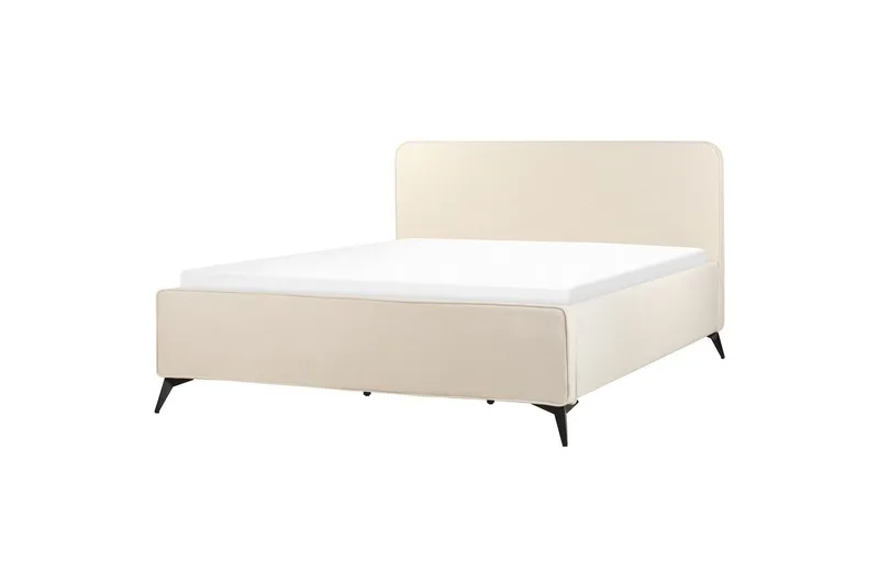 Säng med lamellram Valognes - Ljusbeige, svart, 180x200 cm - Möbler - Säng - Sängram & sängstomme