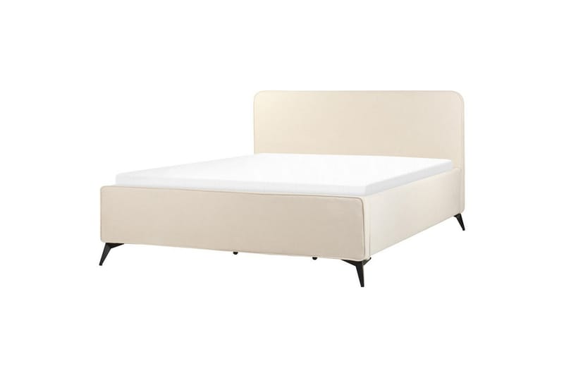 Säng med lamellram Valognes - Ljusbeige, svart, 180x200 cm - Möbler - Säng - Sängram & sängstomme